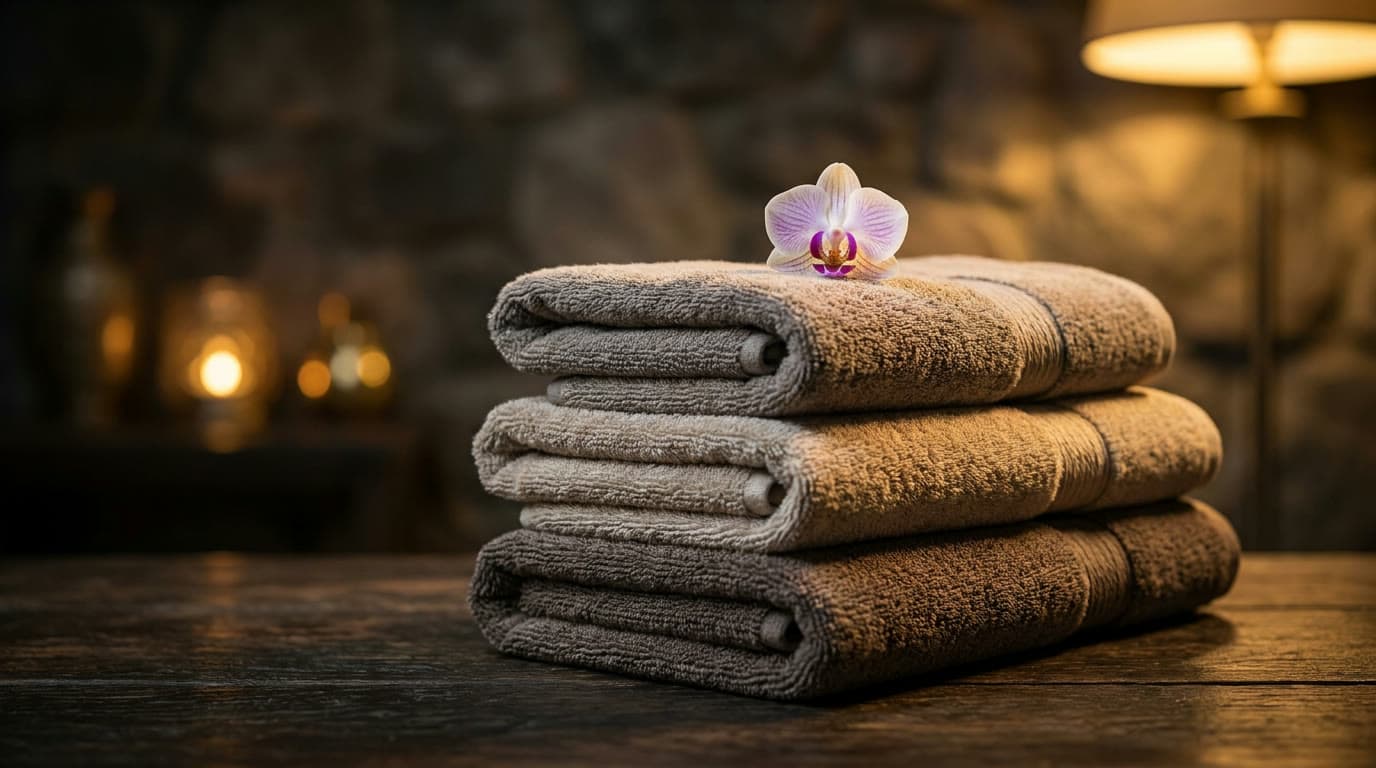 Massage oils and stone detail